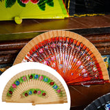 Maxbell Folding Hand Held Fan Versatile Wooden for Performance Dancing Props Wedding wood