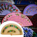 Maxbell Folding Hand Held Fan Versatile Wooden for Performance Dancing Props Wedding wood