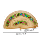 Maxbell Folding Hand Held Fan Versatile Wooden for Performance Dancing Props Wedding wood