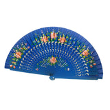 Maxbell Folding Hand Held Fan Versatile Wooden for Performance Dancing Props Wedding blue