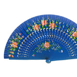 Maxbell Folding Hand Held Fan Versatile Wooden for Performance Dancing Props Wedding blue