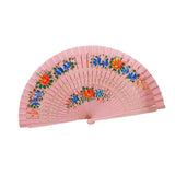 Maxbell Folding Hand Held Fan Versatile Wooden for Performance Dancing Props Wedding pink