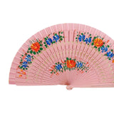 Maxbell Folding Hand Held Fan Versatile Wooden for Performance Dancing Props Wedding pink