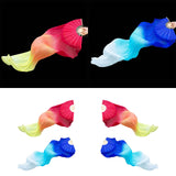 Maxbell Belly Dance Faux Silk Veil Fan Props Wedding Shows Handmade for Dancer Women Right hand red