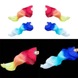Maxbell Belly Dance Faux Silk Veil Fan Props Wedding Shows Handmade for Dancer Women Right hand red