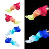 Maxbell Belly Dance Faux Silk Veil Fan Props Wedding Shows Handmade for Dancer Women Right hand red