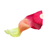 Maxbell Belly Dance Faux Silk Veil Fan Props Wedding Shows Handmade for Dancer Women Right hand red