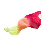 Maxbell Belly Dance Faux Silk Veil Fan Props Wedding Shows Handmade for Dancer Women Right hand red
