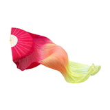 Maxbell Belly Dance Faux Silk Veil Fan Props Wedding Shows Handmade for Dancer Women Left Hand red