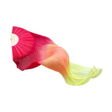 Maxbell Belly Dance Faux Silk Veil Fan Props Wedding Shows Handmade for Dancer Women Left Hand red