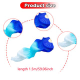 Maxbell Belly Dance Faux Silk Veil Fan Props Wedding Shows Handmade for Dancer Women Right hand blue