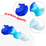 Maxbell Belly Dance Faux Silk Veil Fan Props Wedding Shows Handmade for Dancer Women Left Hand blue