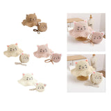 Maxbell Straw Hat and Small Bag Set Sun Hat for Outdoor Activities Vocations Holiday Khaki