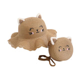 Maxbell Straw Hat and Small Bag Set Sun Hat for Outdoor Activities Vocations Holiday Khaki