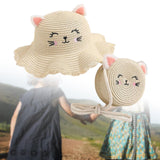 Maxbell Straw Hat and Small Bag Set Sun Hat for Outdoor Activities Vocations Holiday Beige