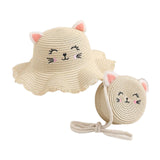 Maxbell Straw Hat and Small Bag Set Sun Hat for Outdoor Activities Vocations Holiday Beige