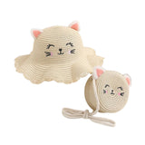 Maxbell Straw Hat and Small Bag Set Sun Hat for Outdoor Activities Vocations Holiday Beige