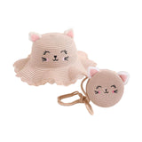 Maxbell Straw Hat and Small Bag Set Sun Hat for Outdoor Activities Vocations Holiday Pink