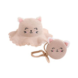 Maxbell Straw Hat and Small Bag Set Sun Hat for Outdoor Activities Vocations Holiday Pink