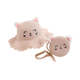 Maxbell Straw Hat and Small Bag Set Sun Hat for Outdoor Activities Vocations Holiday Pink