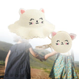 Maxbell Straw Hat and Small Bag Set Sun Hat for Outdoor Activities Vocations Holiday White