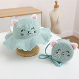 Maxbell Straw Hat and Small Bag Set Cute Sun Hat for Short Trips Vocations Festivals