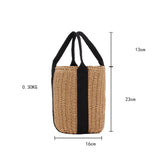 Maxbell Bucket Bag Woven Lightweight Multifunctional Handbag for Travel Parties Keys Beige White
