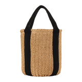 Maxbell Bucket Bag Woven Lightweight Multifunctional Handbag for Travel Parties Keys Light Brown