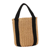 Maxbell Bucket Bag Woven Lightweight Multifunctional Handbag for Travel Parties Keys Light Brown
