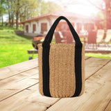 Maxbell Bucket Bag Woven Lightweight Multifunctional Handbag for Travel Parties Keys Light Brown
