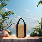 Maxbell Bucket Bag Woven Lightweight Multifunctional Handbag for Travel Parties Keys Light Brown