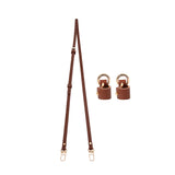 Maxbell Purse Strap PU Leather Bag Strap for Shoulder Handbags Cross Body Bag Clutch Width 0.9cm Brown Golden Buckle
