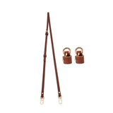 Maxbell Purse Strap PU Leather Bag Strap for Shoulder Handbags Cross Body Bag Clutch Width 0.9cm Brown Golden Buckle