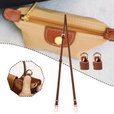 Maxbell Purse Strap PU Leather Bag Strap for Shoulder Handbags Cross Body Bag Clutch Width 0.9cm Brown Golden Buckle