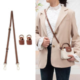 Maxbell Purse Strap PU Leather Bag Strap for Shoulder Handbags Cross Body Bag Clutch Width 0.9cm Brown Golden Buckle