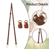 Maxbell Purse Strap PU Leather Bag Strap for Shoulder Handbags Cross Body Bag Clutch Width 0.9cm Brown Golden Buckle