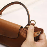 Maxbell Purse Strap PU Leather Bag Strap for Shoulder Handbags Cross Body Bag Clutch Width 1.2cm Brown Golden Buckle