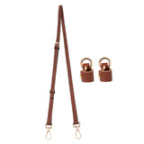 Maxbell Purse Strap PU Leather Bag Strap for Shoulder Handbags Cross Body Bag Clutch Width 1.2cm Brown Golden Buckle