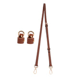 Maxbell Purse Strap PU Leather Bag Strap for Shoulder Handbags Cross Body Bag Clutch Width 1.2cm Brown Golden Buckle