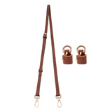Maxbell Purse Strap PU Leather Bag Strap for Shoulder Handbags Cross Body Bag Clutch Width 1.2cm Brown Golden Buckle