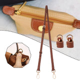 Maxbell Purse Strap PU Leather Bag Strap for Shoulder Handbags Cross Body Bag Clutch Width 1.2cm Brown Golden Buckle