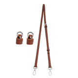 Maxbell Purse Strap PU Leather Bag Strap for Shoulder Handbags Cross Body Bag Clutch Width 1.2cm Brown Silver Buckle