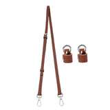 Maxbell Purse Strap PU Leather Bag Strap for Shoulder Handbags Cross Body Bag Clutch Width 1.2cm Brown Silver Buckle