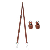 Maxbell Purse Strap PU Leather Bag Strap for Shoulder Handbags Cross Body Bag Clutch Width 1.2cm Brown Silver Buckle