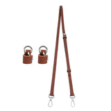 Maxbell Purse Strap PU Leather Bag Strap for Shoulder Handbags Cross Body Bag Clutch Width 1.2cm Brown Silver Buckle