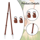 Maxbell Purse Strap PU Leather Bag Strap for Shoulder Handbags Cross Body Bag Clutch Width 1.2cm Brown Silver Buckle
