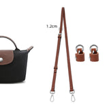 Maxbell Purse Strap PU Leather Bag Strap for Shoulder Handbags Cross Body Bag Clutch Width 1.2cm Brown Silver Buckle