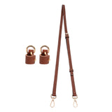 Maxbell Purse Strap PU Leather Bag Strap for Shoulder Handbags Cross Body Bag Clutch Width 1.4cm Brown Golden Buckle