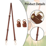 Maxbell Purse Strap PU Leather Bag Strap for Shoulder Handbags Cross Body Bag Clutch Width 1.4cm Brown Golden Buckle