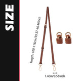 Maxbell Purse Strap PU Leather Bag Strap for Shoulder Handbags Cross Body Bag Clutch Width 1.4cm Brown Golden Buckle